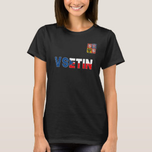 Vsetin Czech Republic Heart Flag Lion Coat Of Arm  T-Shirt
