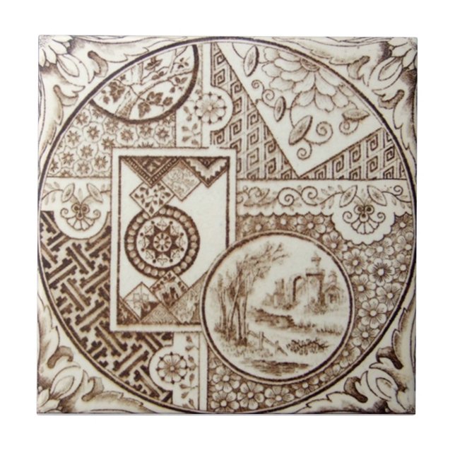 VT0022 Reproduction Antique Transferware Tile (Front)