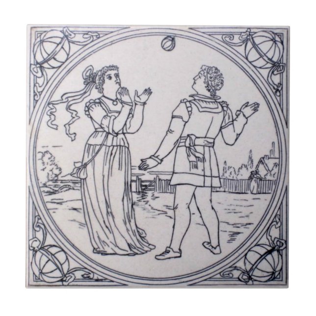 VT0094 Reproduction Antique Transferware Tile (Front)