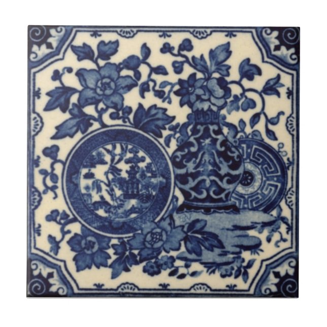 VT0098 Reproduction Antique Transferware Tile (Front)