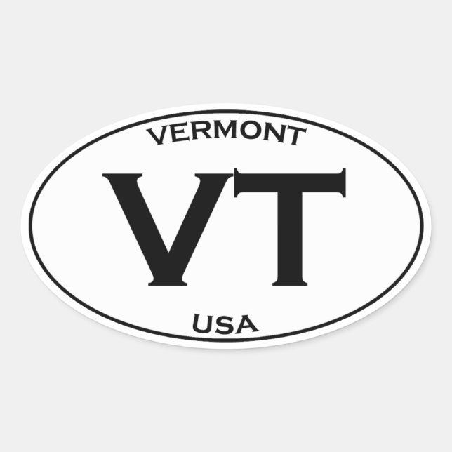 VT - Vermont USA Oval Logo Oval Sticker (Front)