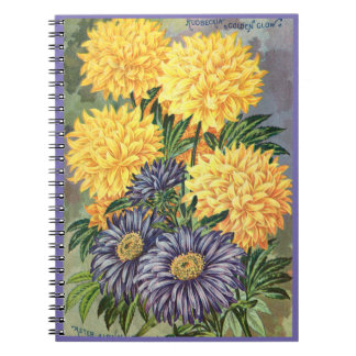 VTG Botanical Asters & Coneflowers Spiral Notebook