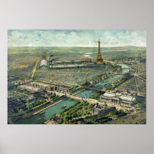 Vue panoramique de l 'exposition universelle 1900 poster