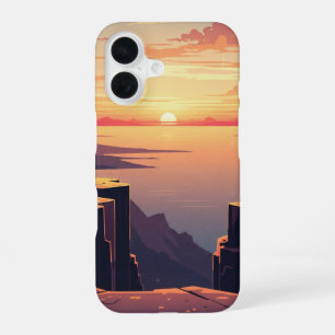 Vue Vintage sur les Falaises Maritimes iPhone 16 Case