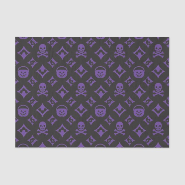 Vuitton! Designer Halloween LG in purple Tissue Paper (Front)