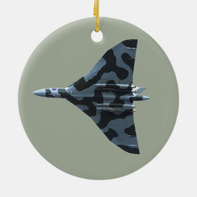 Vulcan bomber in flight ceramic tree decoration (Back)