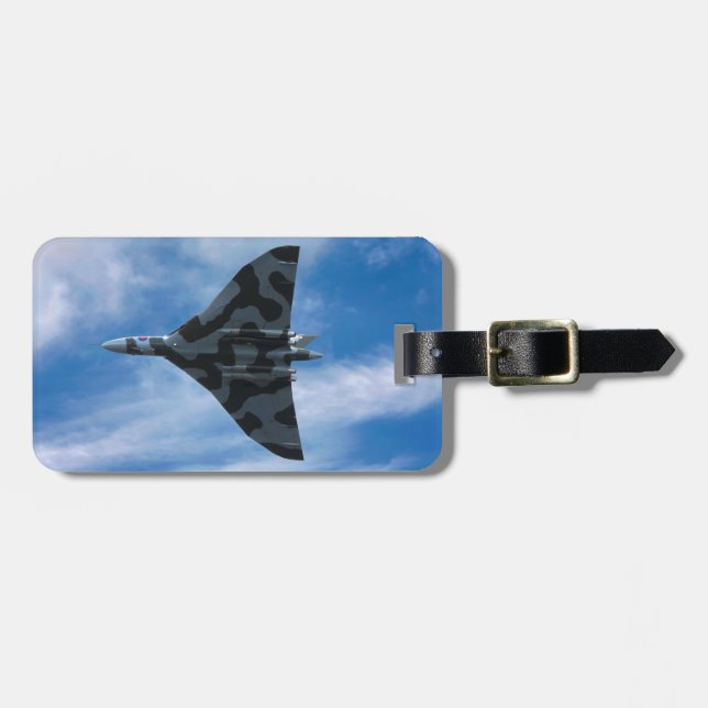 Vulcan bomber in flight luggage tag (Front Horizontal)