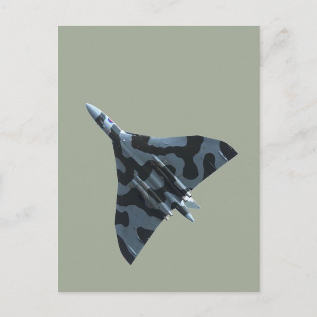 Vulcan bomber in flight postcard (Front)