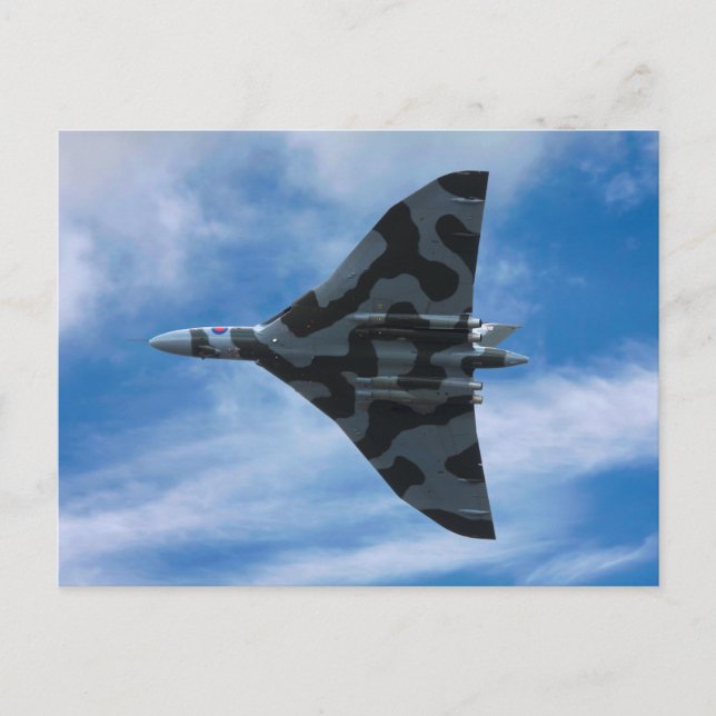 Vulcan bomber in flight postcard (Front)