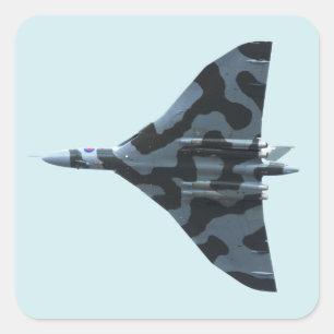 Vulcan bomber in flight square sticker