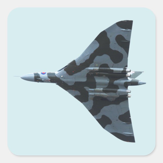Vulcan bomber in flight square sticker (Front)