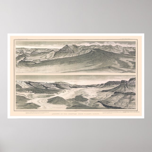 Vulcan Grand Canyon Print by Dutton 1882 (Front)