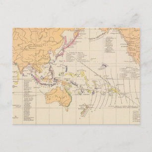 Vulkane, Koralleninseln Atlas Map Postcard