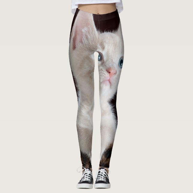 Vulnerable White Kitten Leggings (Front)