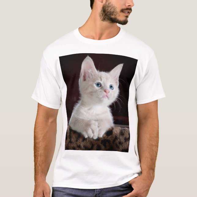 Vulnerable White Kitten T-Shirt (Front)