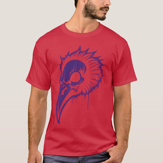 Vulture Bird Head Vector Single Colour retro T-Shirt (Front)