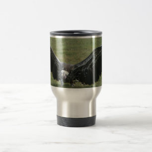 Vulture bird of prey open wings wildlife travel mug