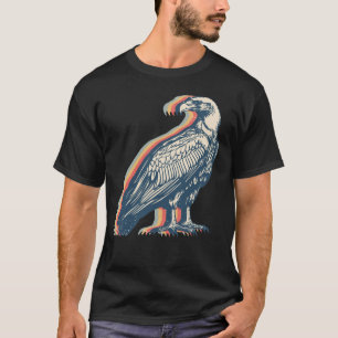 Vulture Bird Retro Line Art T-Shirt
