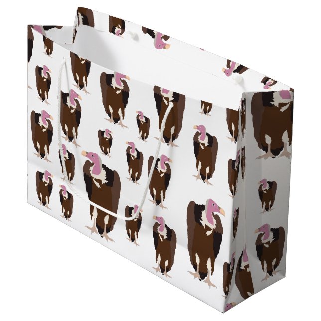 Vulture Birds Pattern Large Gift Bag (Front Angled)