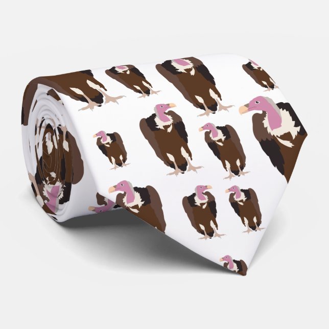 Vulture Birds Pattern Tie (Rolled)