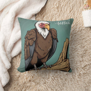Vulture Realistic Drawing Print  Cushion