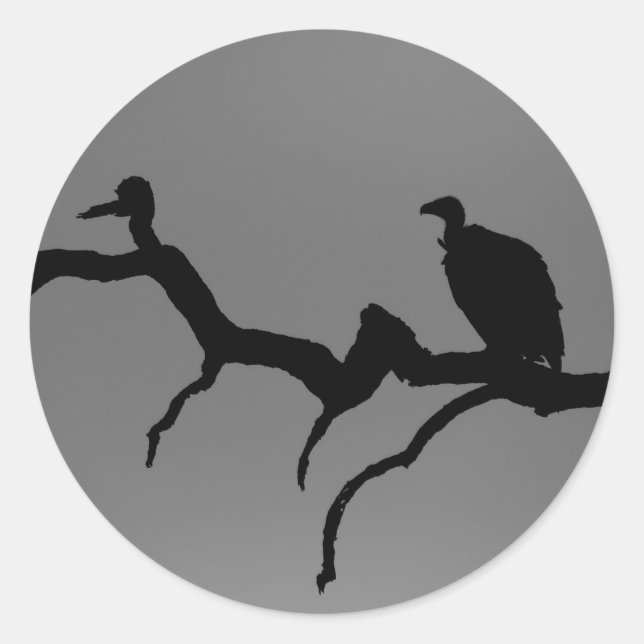 Vulture Silhouette Classic Round Sticker (Front)