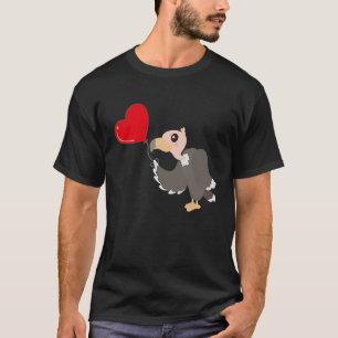 Vulture With Heart Balloon Valentines Day Love Boy T-Shirt