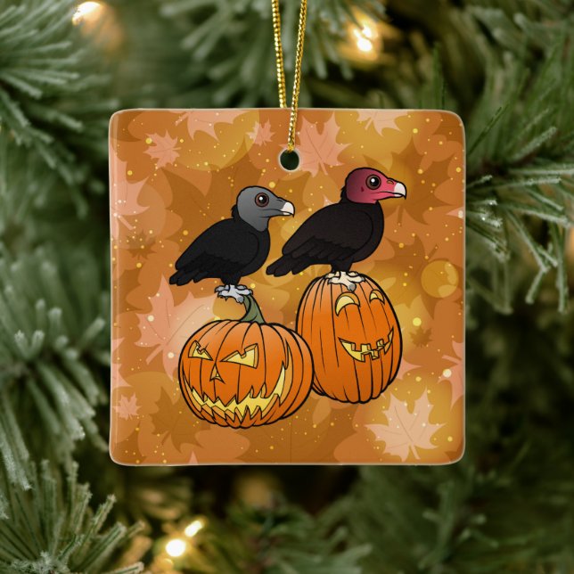 Vultures Celebrate Halloween! Ceramic Ornament (Tree)