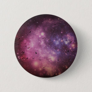 vultures in outerspace 6 cm round badge