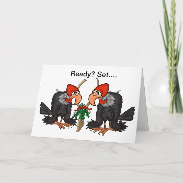 Vultures, Mistltoe & WIshbone Christmas Card (Front)