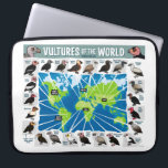 Vultures of the World Map Laptop Sleeve<br><div class="desc">Celebrate the vultures of the world with this cute and informative map of the world! Each of the world's vulture species are drawn in cute cartoon Birdorable style. The range of each species is indicated with arrows on the map. Easy to read and understand and oh so cute! You can...</div>