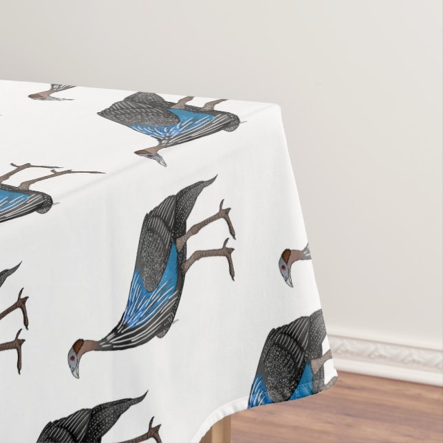 Vulturine guineafowl bird cartoon illustration  tablecloth (In Situ)