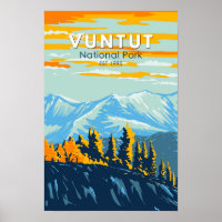Vuntut National Park Canada Travel Art Vintage