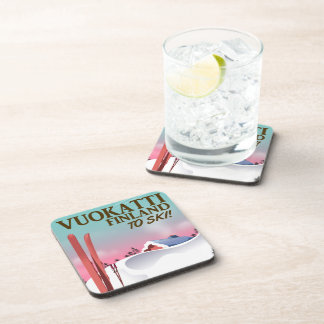 Vuokatti Finland ski poster Coaster