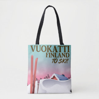 Vuokatti Finland ski poster Tote Bag