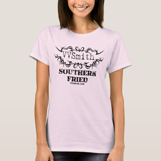 VVSmith One Sided Long Sleeve LadiesSouthern Fried T-Shirt (Front)