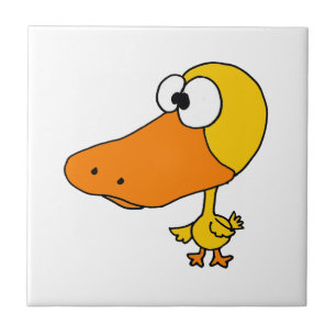 VW- Funny Big Headed Duck Cartoon Tile