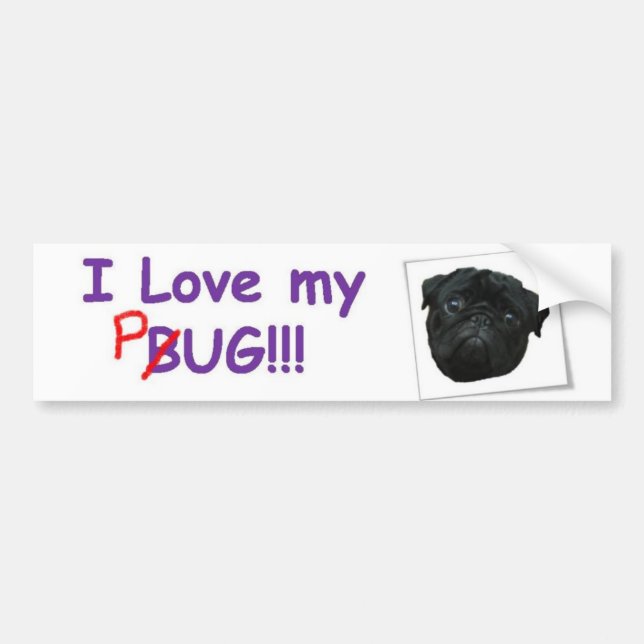 VW Pug Bumper Sticker (Front)