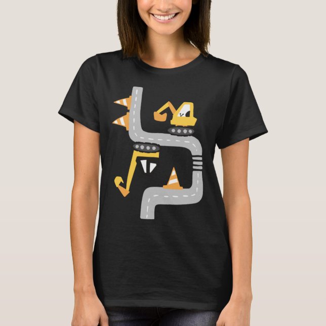 VXLS Construction Truck Excavator Concrete Mixer D T-Shirt (Front)