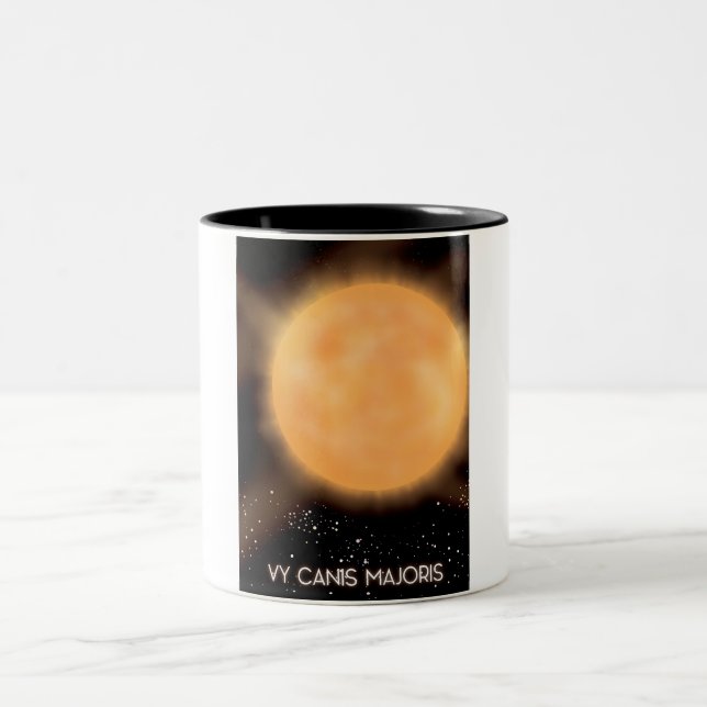 VY Canis Majoris Sun space art poster. Two-Tone Coffee Mug (Center)