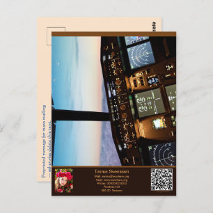 Vykort — Connect, Airplane Postcard