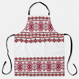 Vyshyvanka Ukrainian Apron Red Black