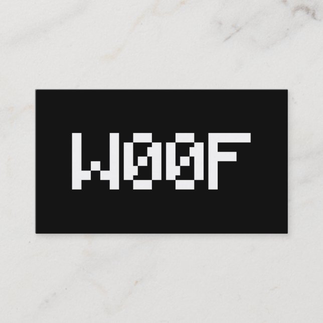 W00F [Leetspeak Animal Sounds] Business Card (Front)