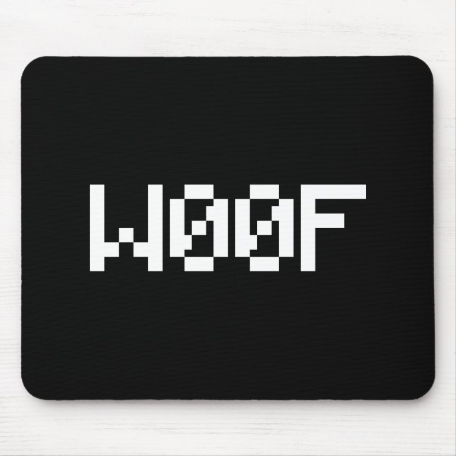 W00F [Leetspeak Animal Sounds] Mouse Mat (Front)