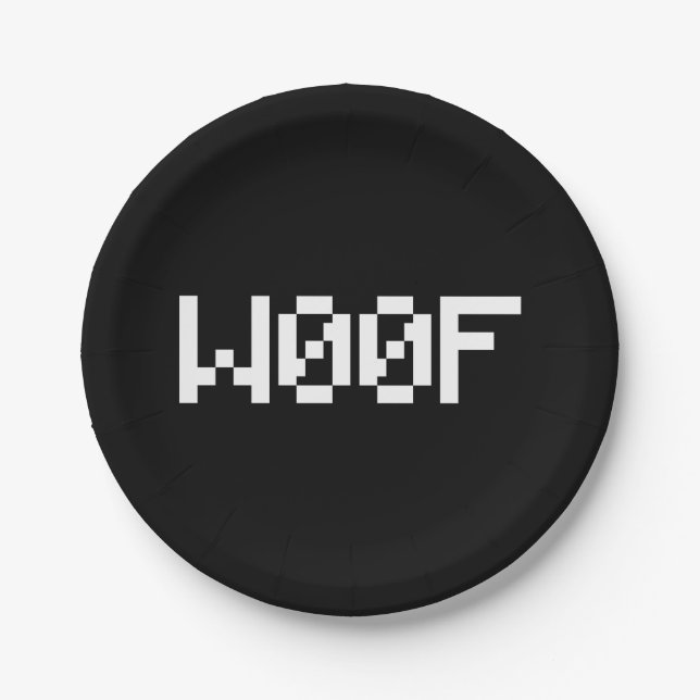 W00F [Leetspeak Animal Sounds] Paper Plate (Front)