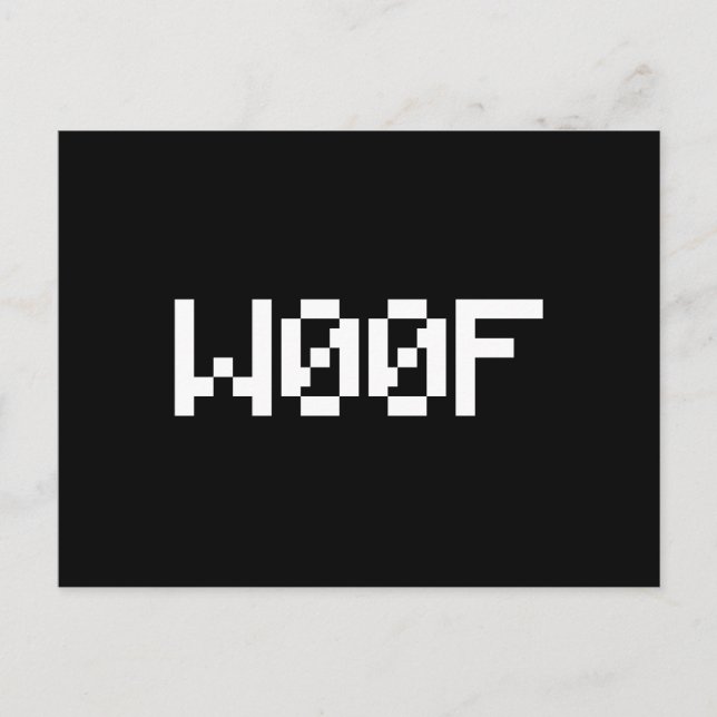 W00F [Leetspeak Animal Sounds] Postcard (Front)
