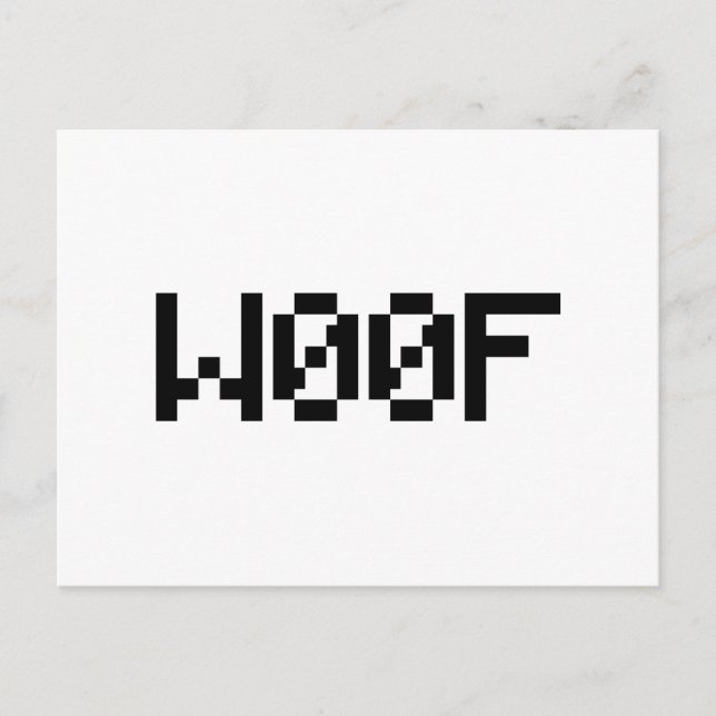 W00F [Leetspeak Animal Sounds] Postcard (Front)