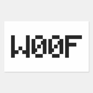 W00F [Leetspeak Animal Sounds] Rectangular Sticker