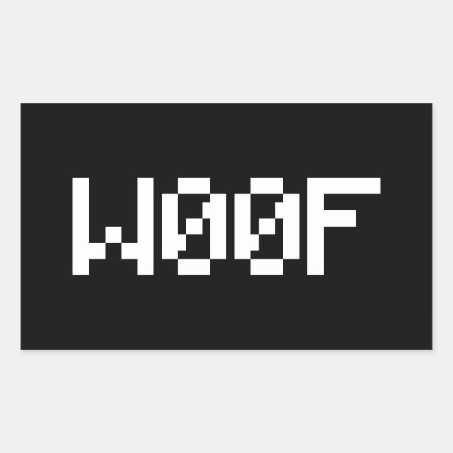 W00F [Leetspeak Animal Sounds] Rectangular Sticker (Front)