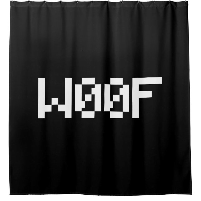 W00F [Leetspeak Animal Sounds] Shower Curtain (Front)